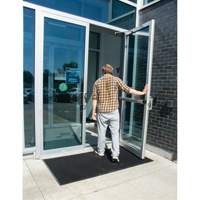 Outdoor Entrance Matting, Rubber, Scraper Type, Textured Pattern, 2' x 2-2/3', Black Superchem Industries