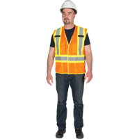 Veste de s&eacute;curit&eacute; d&eacute;tachable en cinq points de premi&egrave;re qualit&eacute;, Orange haute visibilit&eacute;, Grand/T-Grand, Polyester Superchem Industries