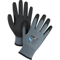 Gants enduits de premi&egrave;re qualit&eacute; ZX-30°, 8/Moyen, R&ecirc;vetement PVC, Calibre 15, Enveloppe en Nylon Superchem Industries