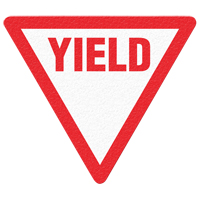 "Yield" Floor Sign, Adhesive, English with Pictogram Superchem Industries