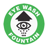 "Eye Wash Fountain" Floor Sign, Adhesive, English with Pictogram Superchem Industries