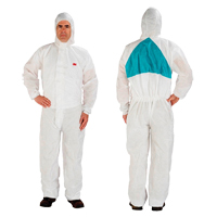 Protective Coveralls, 4X-Large, White, Polypropylene/SMS Superchem Industries