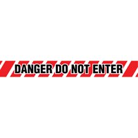 Barricade Tape, English, 3" W x 1000' L, 2 mils, Black on Red Superchem Industries