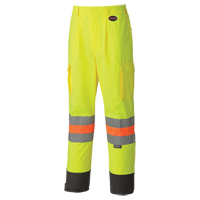 6009 Breathable Traffic Safety Pants, Polyester, X-Small, High Visibility Lime-Yellow Superchem Industries