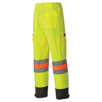 6009 Breathable Traffic Safety Pants, Polyester, X-Small, High Visibility Lime-Yellow Superchem Industries