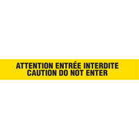 Barricade Tape, Bilingual, 3" W x 1000' L, 3 mils, Black on Yellow Superchem Industries