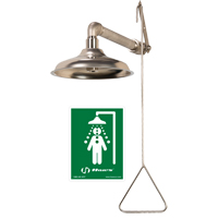 All Stainless Steel Drench Shower, Wall-Mount Superchem Industries