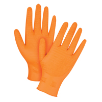Heavyweight Gripper Gloves, Medium, Nitrile, 7-mil, Powder-Free, Orange Superchem Industries