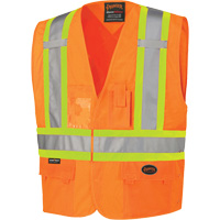 134 Safety Vest, High Visibility Orange, Large/X-Large, Polyester Superchem Industries