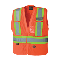 6932 Tear-Away Safety Vest, High Visibility Orange, Medium/Small, Polyester Superchem Industries