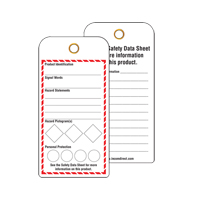 GHS Workplace Tags, Cardstock, 3" W x 6" H, English Superchem Industries
