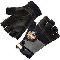 ProFlex 901 Half-Finger Leather Impact Gloves, Small, Grain Leather Palm, Hook & Loop Cuff Superchem Industries