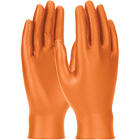 Grippaz Skins Ambidextrous Disposable Gloves, Small, Nitrile, 6-mil, Powder-Free, Orange Superchem Industries