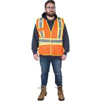 Veste d'arpenteur r&eacute;sistante aux flammes, Orange haute visibilit&eacute;, Moyen, Polyester Superchem Industries