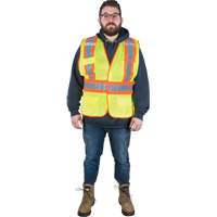 Veste d'arpenteur r&eacute;sistante aux flammes, Jaune lime haute visibilit&eacute;, Moyen, Polyester Superchem Industries