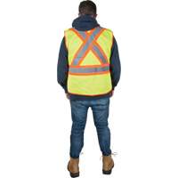 Veste d'arpenteur r&eacute;sistante aux flammes, Jaune lime haute visibilit&eacute;, Moyen, Polyester Superchem Industries