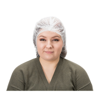 Pleated Bouffant Cap, Polypropylene, 21", White Superchem Industries