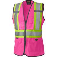 139PK Women's Safety Vest, Pink, X-Small, Polyester Superchem Industries