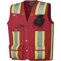 695 Surveyor's / Supervisor's Safety Vest, Red, X-Large, Polyester Superchem Industries