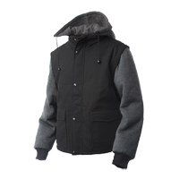 Manteau avec manches &agrave; fermeture &agrave; glissi&egrave;re, Hommes, Grand, Noir Superchem Industries