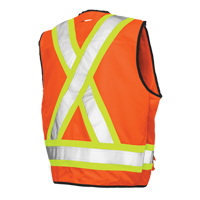 Veste de s&eacute;curit&eacute; pour arpenteur, Orange haute visibilit&eacute;, Grand, Polyester Superchem Industries