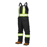 Salopettes de s&eacute;curit&eacute; doubl&eacute;e en canevas, Coton, Grand, Noir Superchem Industries