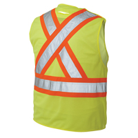 Veste de s&eacute;curit&eacute; d&eacute;tachable en cinq points, Jaune lime haute visibilit&eacute;, Grand/T-Grand, Polyester Superchem Industries