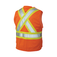 Veste de s&eacute;curit&eacute; d&eacute;tachable en cinq points, Orange haute visibilit&eacute;, Grand/T-Grand, Polyester Superchem Industries