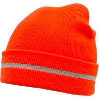 Bonnet en tricot haute visibilit&eacute; avec bande r&eacute;fl&eacute;chissante, Orange haute visibilit&eacute;, Acrylique Superchem Industries