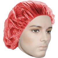 Bouffant Caps, Polypropylene, 21", Red Superchem Industries