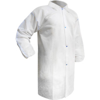 Disposable Lab Coat, Polypropylene, White, Medium Superchem Industries