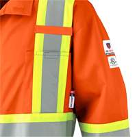 7702 FR Hi-Vis Safety Coveralls, Size 36, Orange Superchem Industries