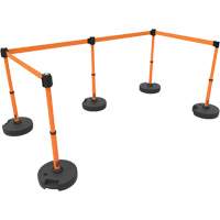 Ensemble de cinq montants pour barri&egrave;re PLUS, Plastique, 42" h, Ruban Orange, Longueur du ruban 15' Superchem Industries