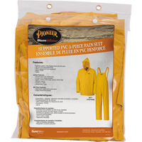 577 3-Piece Rain Suit, Polyester/PVC, 5X-Large, Yellow Superchem Industries
