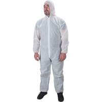 Hooded Coveralls, 4X-Large, White, Polypropylene Superchem Industries