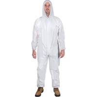 Hooded Coveralls, Medium, White, SMS Superchem Industries