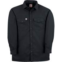 Twill Work Shirt with Snap, Men's, Small, Black Superchem Industries