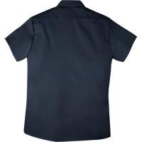 Twill Short-Sleeved Work Shirt with Snap, Men's, Small, Navy Blue Superchem Industries