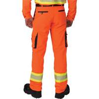 Pantalons cargo haute visibilit&eacute; antid&eacute;chirure, Polyester, 28, Orange haute visibilit&eacute; Superchem Industries