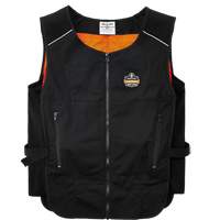 Veste de refroidissement &agrave; changement de phase l&eacute;g&egrave;re avec sachets 6260 Chill-Its, Petit/Moyen, Noir Superchem Industries