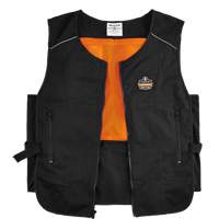 Veste de refroidissement &agrave; changement de phase l&eacute;g&egrave;re avec sachets 6260 Chill-Its, Petit/Moyen, Noir Superchem Industries