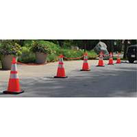Traffic Cone & Chain Kit, 28", Orange, 4" & 6" Reflective Collar(s) Superchem Industries