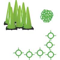 Traffic Cone & Chain Kit, 28", Green Superchem Industries