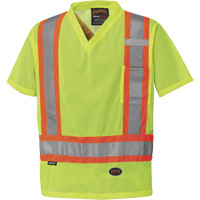 5997 High Visibility Safety T-Shirt, Polyester, Small, High Visibility Lime-Yellow Superchem Industries