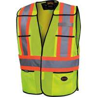 6927 Safety Vest, High Visibility Lime-Yellow, Polyester Superchem Industries