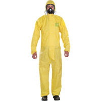 Microchem&reg; Medium-Duty Disposable Coveralls, Small, Yellow, Polypropylene Superchem Industries