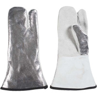Mitaine &agrave; 3 doigts r&eacute;sistant &agrave; la chaleur, Aluminis&eacute;/Kevlar/Cuir, Taille unique, Prot&egrave;ge jusqu'&agrave; 650°F (343°C) Superchem Industries