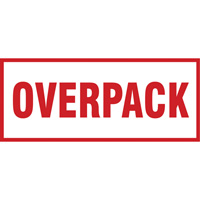 "Overpack" Handling Labels, 6" L x 2-1/2" W, Red on White SGQ528 | Superchem Industries