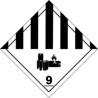 DOT Hazardous Material Handling Labels, 4" L x 4" W, Black on White SGQ530 | Superchem Industries
