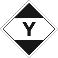 "Y" Limited Quantity Air Shipping Labels, 4" L x 4" W, Black on White SGQ531 | Superchem Industries